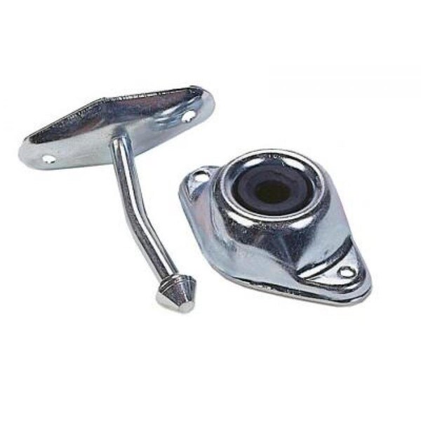 Gardencontrol 3 in. Angled Plunger Silver Steel Door Holder - GA1863583