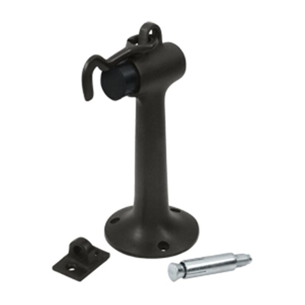 Patioplus Heavy Duty Floor Mount Bumper with Hook  Eye - Oil Rubbed Bronze - 6 in. - PA3232694