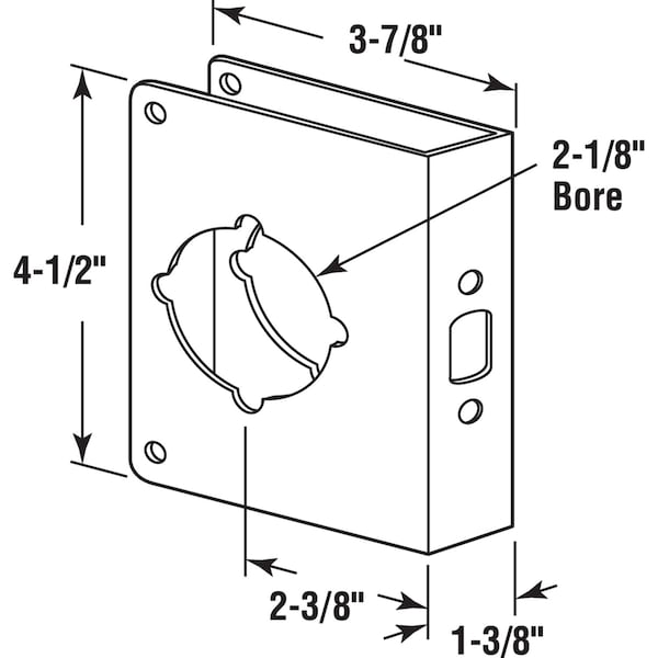 Prime-Line Prime-Line 4.5 in. H X 3.875 in. L Brass-Plated Brass Door Reinforcer - U 9555