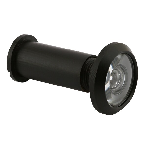 Prime-Line Door Viewer, 200 Degree, UL Listed, Matte Black, Solid Brass, 9/16 in. Diameter - U 11455