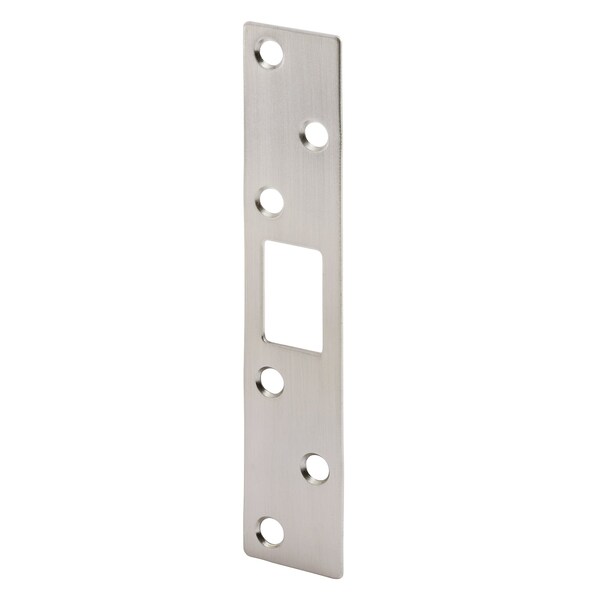 Prime-Line Maximum Security Deadbolt Strike 1-1/8 x 5-7/8 in. with Screws Satin Nickel Finish (Single Pack) - U 11122