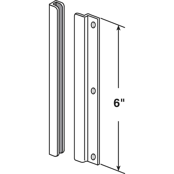 Prime-Line 6 in. Bright Brass, Steel Constructed Latch Shield, For Swing-In Doors Single Pack - U 9512