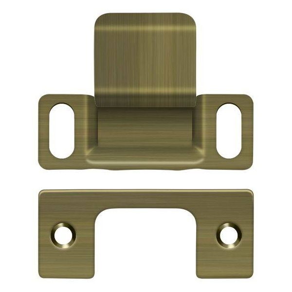 Deltana Strike Plate, Dust Cup, Adjustable, 2-3/4" X 1-1/4" Antique Brass - SP2751U5