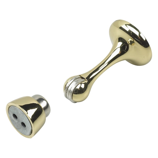 Richelieu 3inch 76 mm Magnetic Door Stop, Brass - 67BR