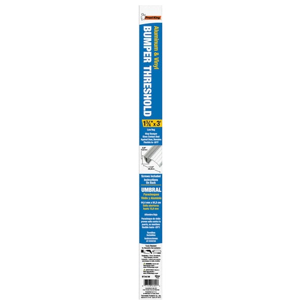 Frost King Frost King 1 in. H X 1.75 in. W X 36 in. L Aluminum/Vinyl Bumper Threshold Silver - BT34/36H