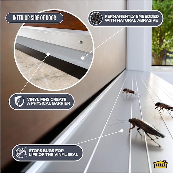 M-D Building Products 36 in. Silver Aluminum and Vinyl DENY Heavy-duty Screw-on Door Sweep - 40719