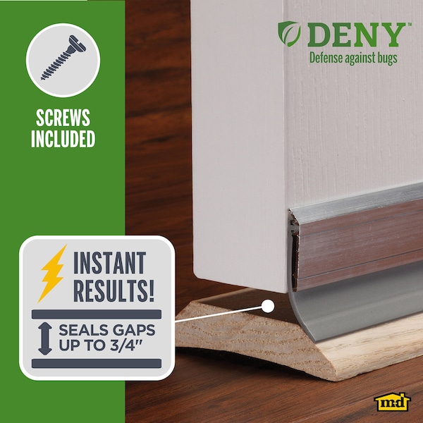 M-D Building Products 36 in. Silver Aluminum and Vinyl DENY Heavy-duty Screw-on Door Sweep - 40719