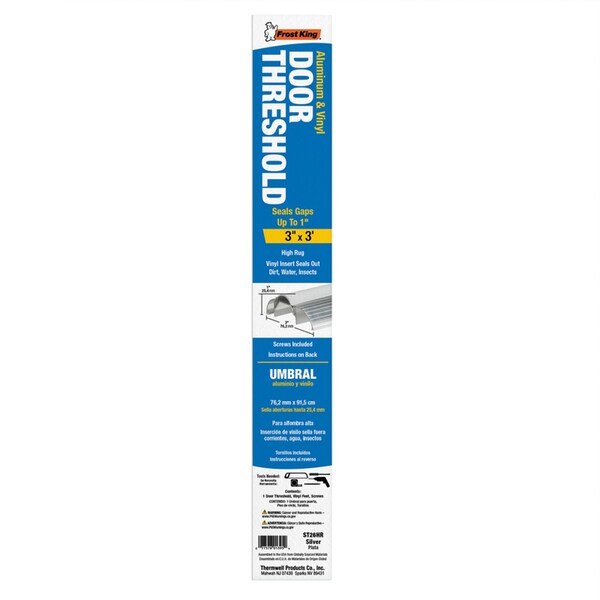 Frost King Frost King 1 in. H X 3 in. W X 36 in. L Mill Aluminum Threshold Silver - ST26HRA
