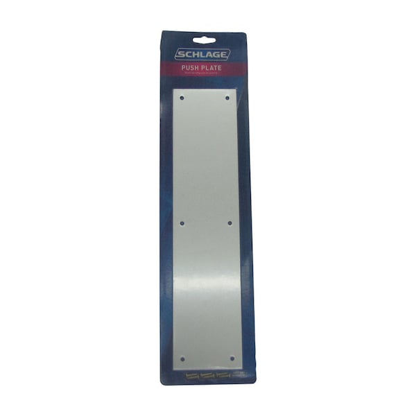 H.B. Ives Schlage 3.5 in. H X 15 in. L Chrome Aluminum Push Plate - C8200-PA28