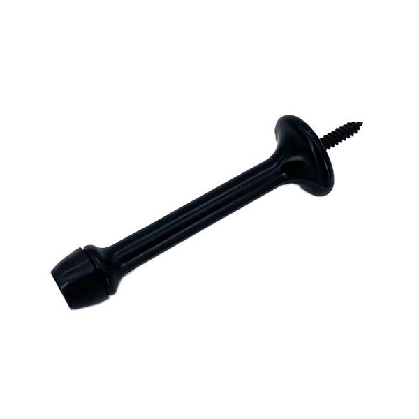 Orca Hardware HD Rigid Door Stop With Black Tip, Zinc Alloy, 3 Length, US10B Oil-Rubbed Bronze Finish - DSR-30Z-10B
