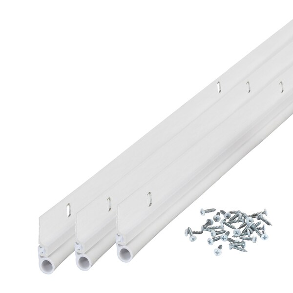 M-D Building Products 36 in. x 84 in. White Flat-design Aluminum and Vinyl Screw-on Top and Sides Door Seal Kit - 87635
