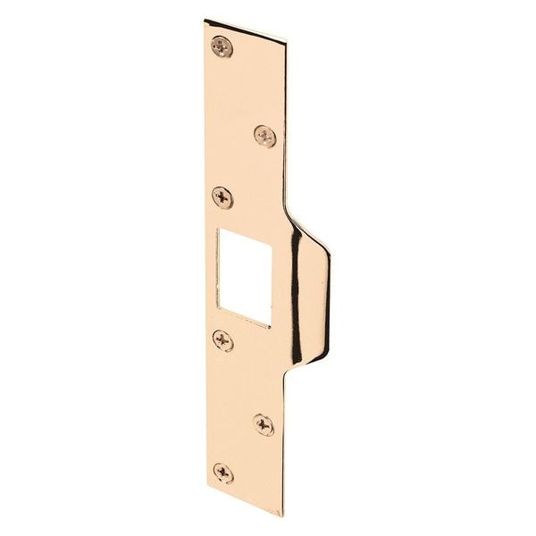 Primeline Tools Maximum Security Latch Strike, 1-1/4 in. x 7-7/8 in., Steel, Brass (Single Pack) - MP9426
