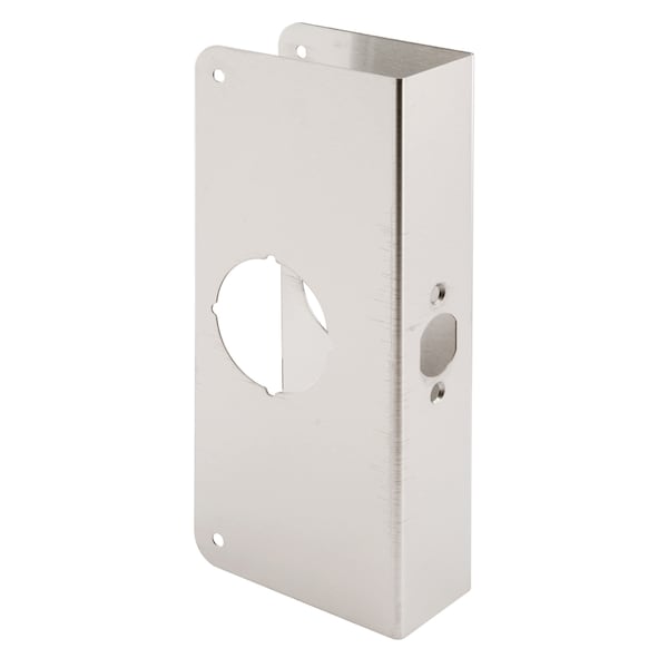 Prime-Line 1-3/4 in. x 9 in. Thick Solid Brass Lock and Door Reinforcer, 2-1/8 in - U 9588