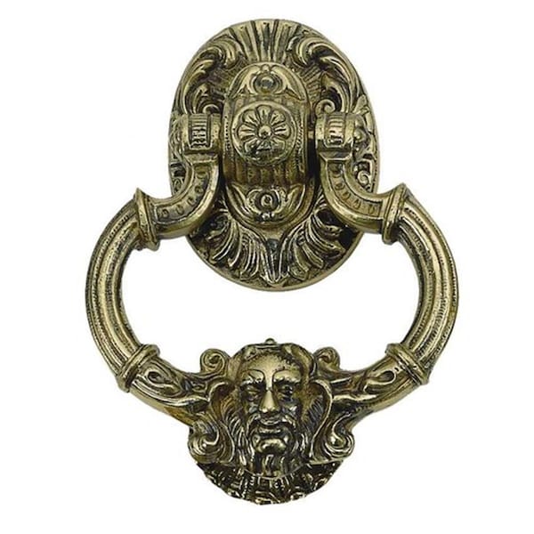 Camp Usa Neptune Door Knocker 7-.37 in. Antique Brass - CA2531750