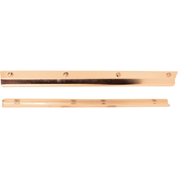 Prime-Line 12 in. Bright Brass, Steel Constructed Latch Shield, For Swing-In Doors 1 Set - U 9514