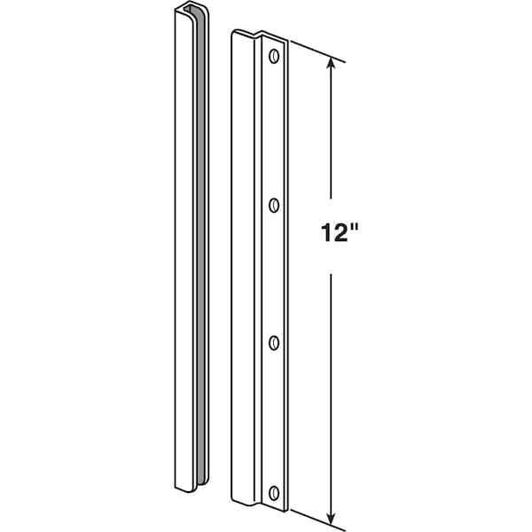 Prime-Line 12 in. Bright Brass, Steel Constructed Latch Shield, For Swing-In Doors 1 Set - U 9514