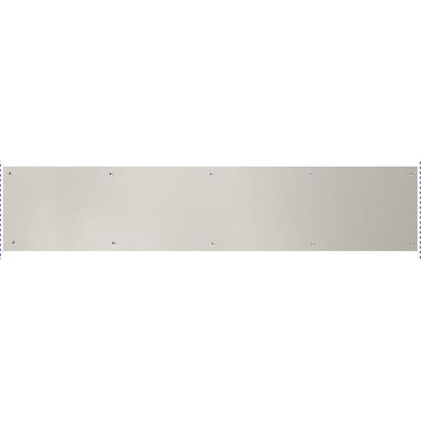Brass Accents 6 in. x 28 in. Kick Plate Satin Nickel Adhesive Mount - A09-P0628-619ADH