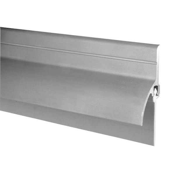 Pemko 345AV36 36" Aluminum Retainer with Rain Drip and Vinyl Brush Mill Aluminum - 345AV36