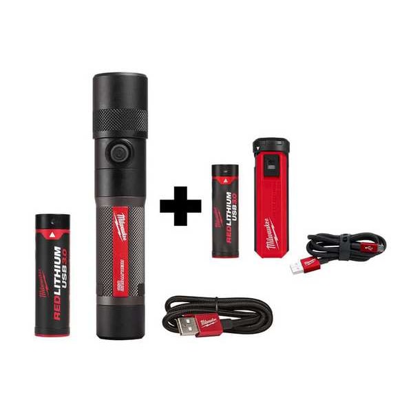 Milwaukee Tool Cordless Flashlight/Power Bank, 4 V, Batteries Included (3Ah) - 2161-21, 48-59-2013