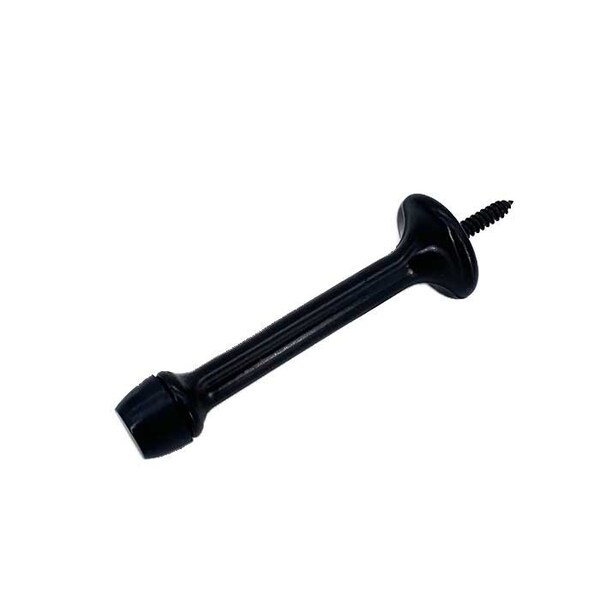 Orca Hardware HD Rigid Door Stop With Black Tip, Zinc Alloy, 3 Length, BL Black Finish - DSR-30Z-BL