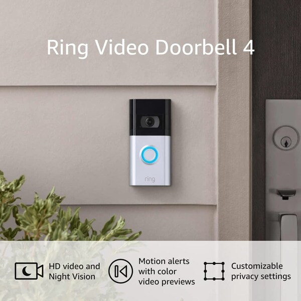 Ring Video Doorbell 4  Satin Nickel - RINB08JNR77QY
