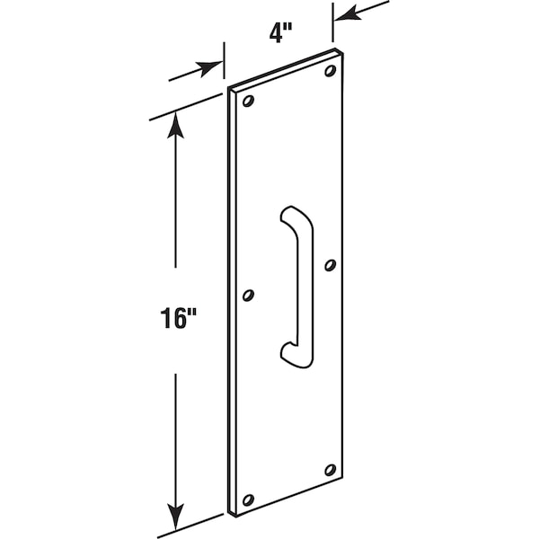 Prime-Line 4 x 16 in. Bronze Door Pull and Plate Single Plate - J 4668