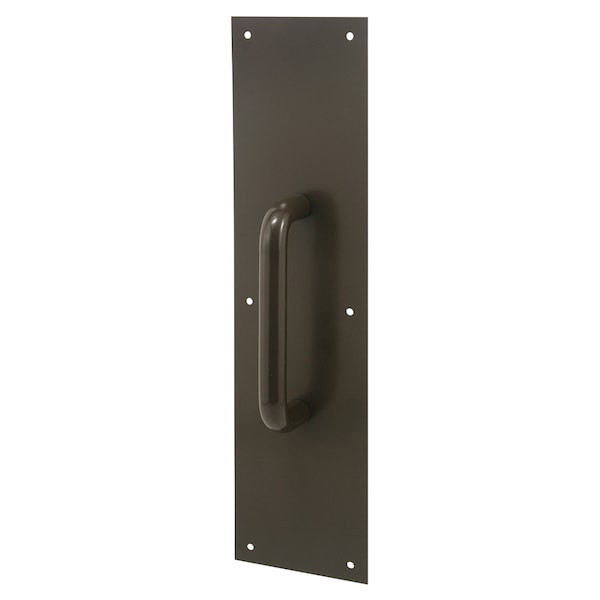 Prime-Line 4 x 16 in. Bronze Door Pull and Plate Single Plate - J 4668