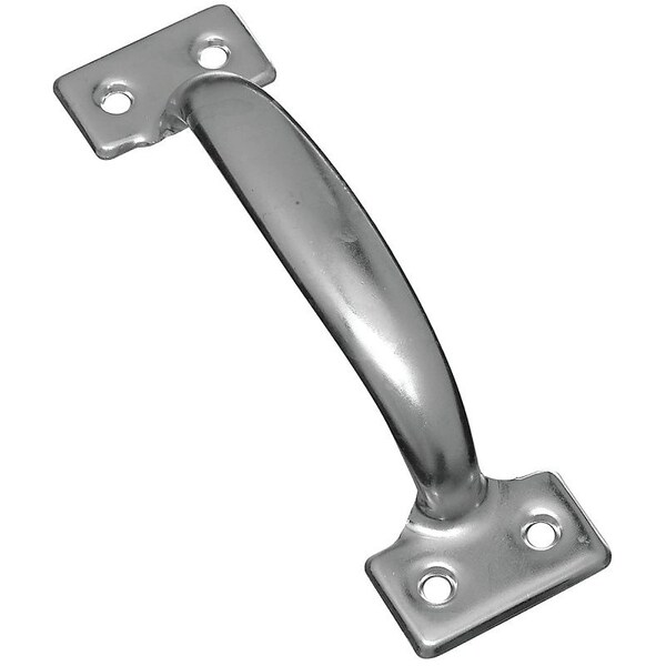 National Hardware Door Pull, 1-3/4 in W, 1.62 in D, Steel, Zinc - N116-707