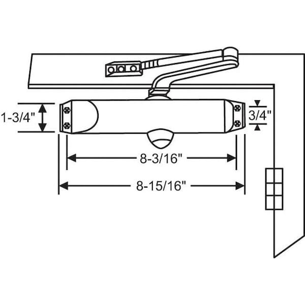 Strybuc DOOR CLOSER ALUMINUM FINISH - 18-70BC
