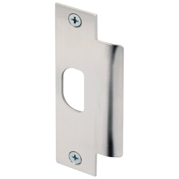 Defender Security U 9483 Strike Plate, 4-7/8 in L, 1-1/4 in W, Stainless Steel, Brushed - U9483