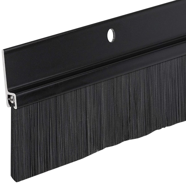 Randall 7' Black Aluminum Brush Door Sweep For Gap Up To 1 1/2" - 7 FT BS-220-BLK