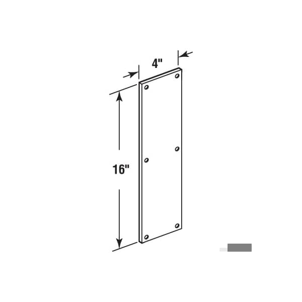 Prime-Line Door Push Plate, 4 in. x 16 in., Stainless (Single Pack) - J 4626