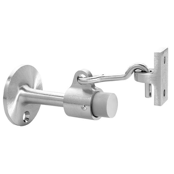 Rockwood Hook-Style Door Holder, Brass, Silver, 1-3/4"H x 1-3/32"W - 477.26D