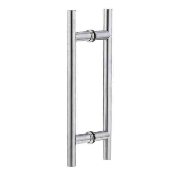 Richelieu 8inch 203 mm Center to Center Round BacktoBack Pull for Glass Door, Polished Stainless Steel - 87H2R198171