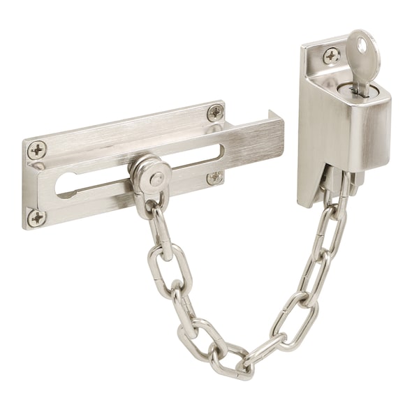 Prime-Line Satin Nickel, Keyed Chain Door Guard - U 11093