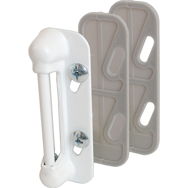 Prime-Line Aluminum Painted White, Spring-Loaded Screen Door Strike Plate 1 Set - K 5117