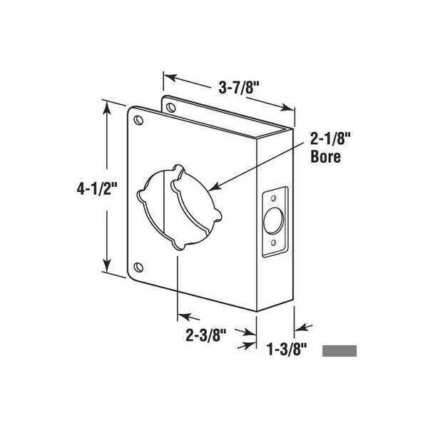 Prime-Line Brass Lock and Door Reinforcement Plate for 1-3/8 In. Thick Doors, Brass Finish (Single Pack) - U 9543