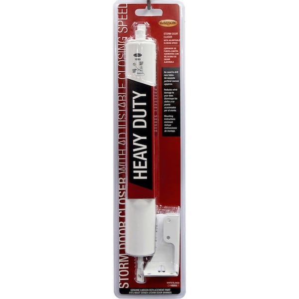 Larson Heavy Duty Aluminum Grade-1 Pneumatic Door Closer, White - LA8897