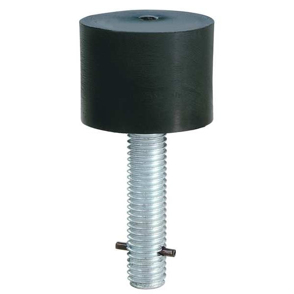 Rockwood Rubber Bumper Door Stop, Molded Rubber, Black, 1-1/2"H - 466.BLACK