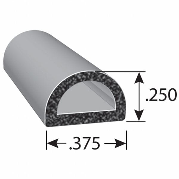 Trim-Lok Weather Seal, EPDM Rubber, Black, 100 ft L - X1153HTSINGLE-100