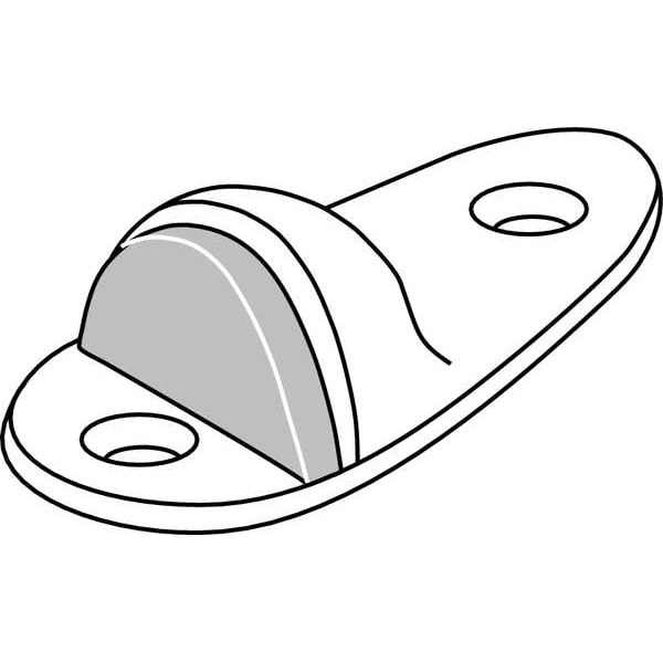Rockwood Dome Door Stop, Cast Brass, 1-1/8"H x 2"W - 445.26D