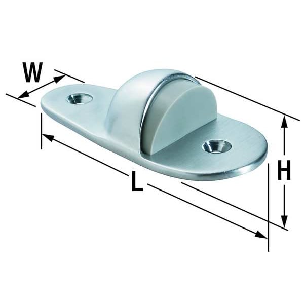 Rockwood Dome Door Stop, Cast Brass, 1-1/8"H x 2"W - 445.26D