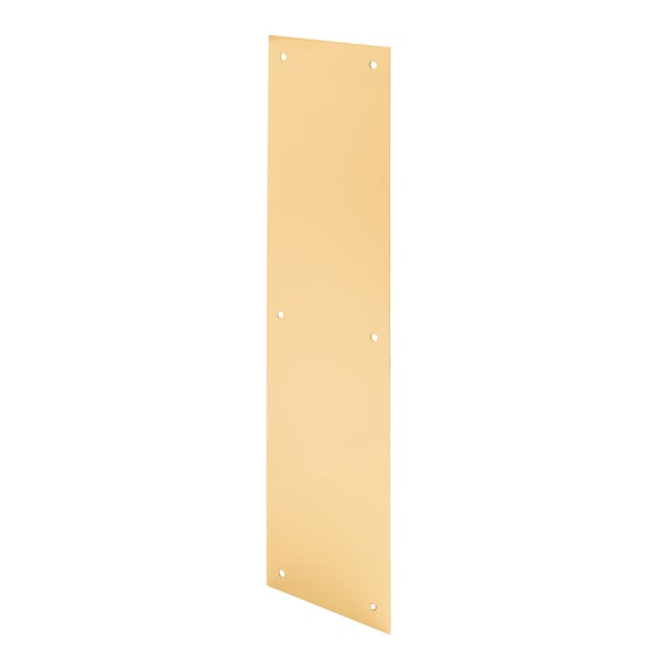 Prime-Line Door Push Plate, 4 in. X 16 in., Polished Brass Single Pack - J 4580