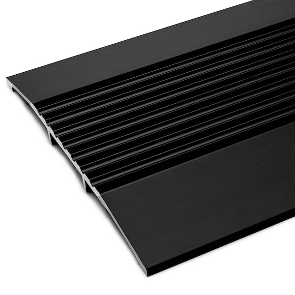 Randall 4' x 6" Wide x 1/2" High Black Corrugated Threshold - 4 FT A-80-BLK