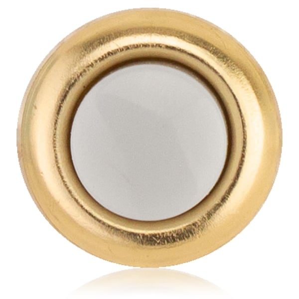 Newhouse Hardware Round Unlighted Wired Replacement Door Chime Push Button, Gold Rim with White Center - FMB