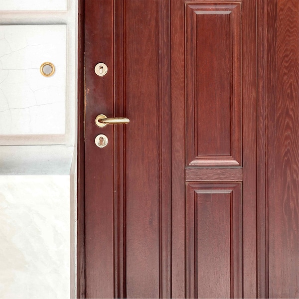Newhouse Hardware Round Unlighted Wired Replacement Door Chime Push Button, Gold Rim with White Center - FMB