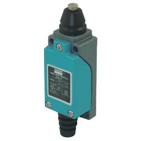 Interruptor de límite Dayton, émbolo, SPDT, 10A @ 300V CA, Ubicación del actuador: Arriba - 12T957