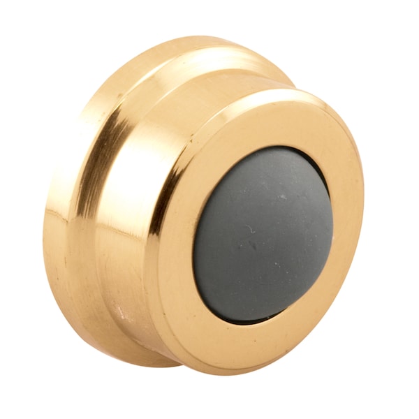 Prime-Line Cast Brass Wall Protector with Convex Bumper, 1 In., Polished Brass, Single Pack - J 4570