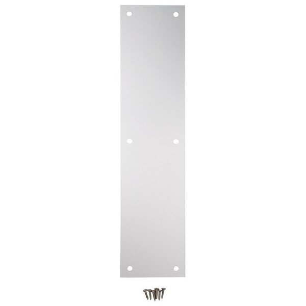 National Hardware Push Plate, Nickel, Satin, 15 in L, 3-1/2 in W - N270-504