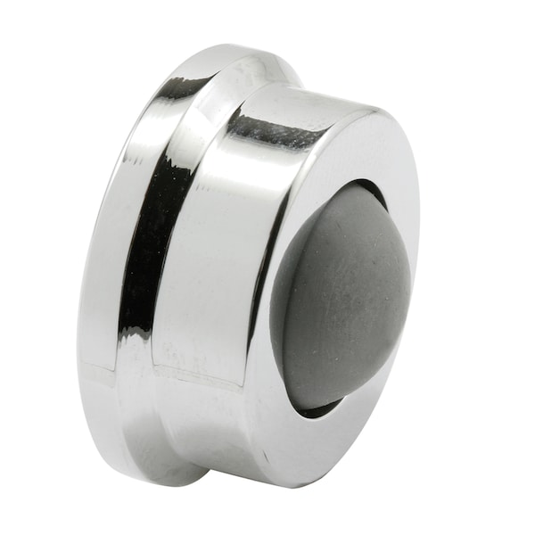 Prime-Line Cast Brass Wall Protector with Convex Bumper, 1 In., Polished Chrome, Single Pack - J 4724